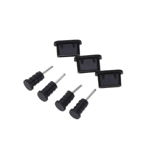 10 paria USB Type C pölysuojatulppa silikoninen porttisuojus (musta)