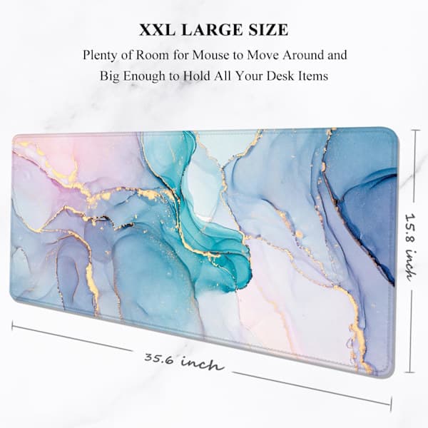 XXL Gaming Mouse Pad - Large Desk Mat with Thick Rubber, Stitched Edges for Full Desk Surface