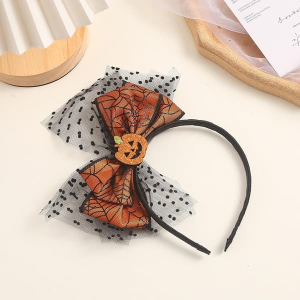 Halloween hodeplagg spøkelse spindelvev hode pop pannebånd prinsesse hode pop Halloween glad hårtilbehør cosplay festdekorasjon 2 stykker