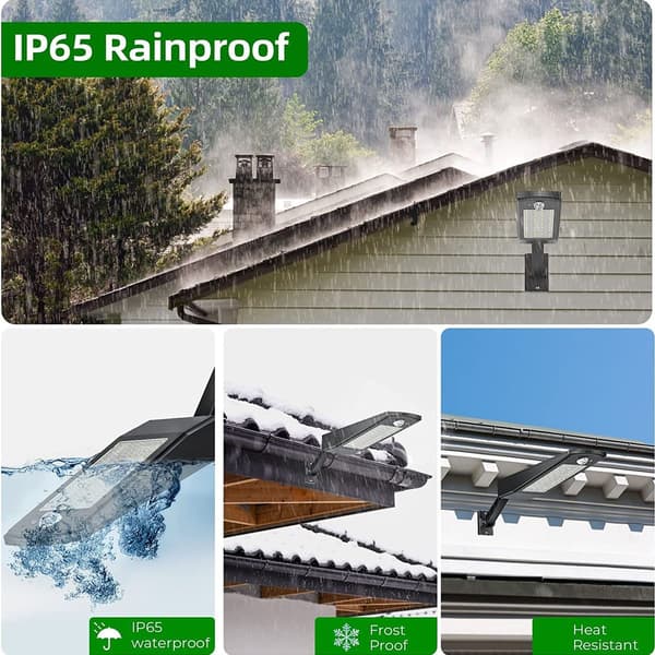 3000lm LED Solar Powered Outdoor Light, IP65 Waterproof Solar Lamp for