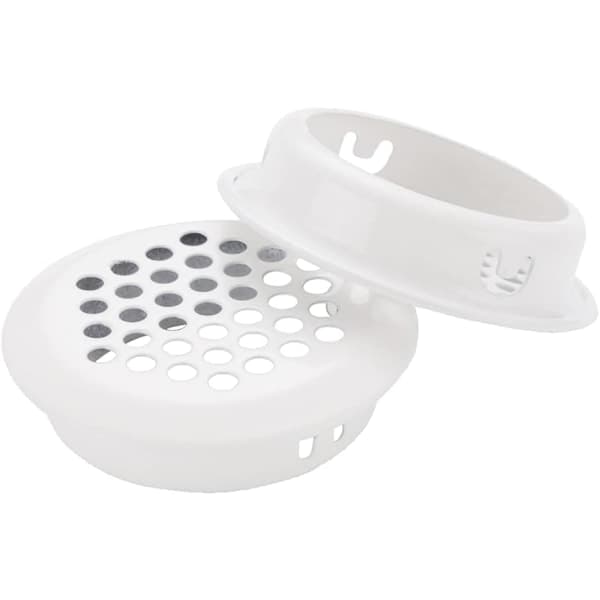 20 stk. Runde Hvide Ventilationsriste i Rustfrit Stål til 35 mm Hul