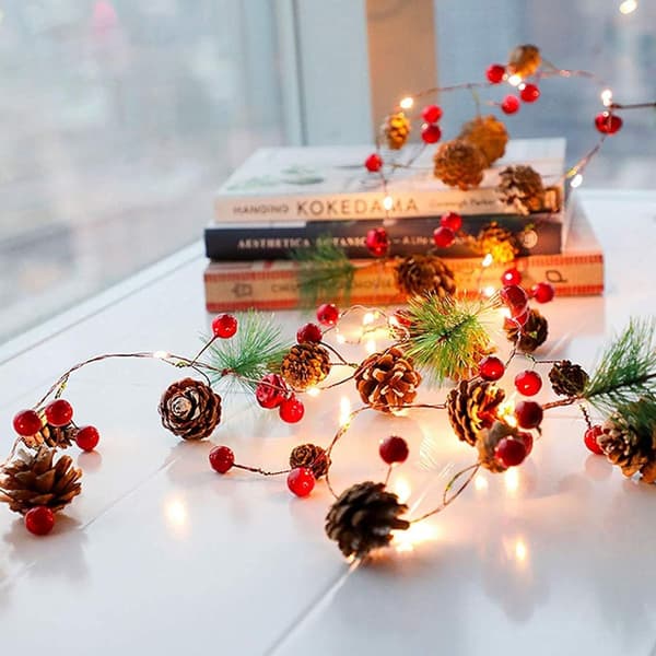 Fairy Light Garland, Pine Cones, 6.8ft KLB