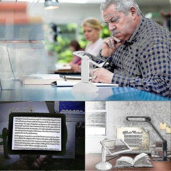3x suorakulmainen suurennuslasi LED-valolla