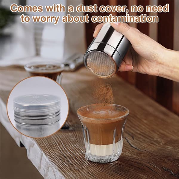 Powdered Sugar Shaker with Fine Mesh Sieve - 2 Pieces - Powdered Sugar Shaker - Cocoa Shaker - Shaker - Icing Sugar Shaker - Sieve - Icing Sugar Shaker