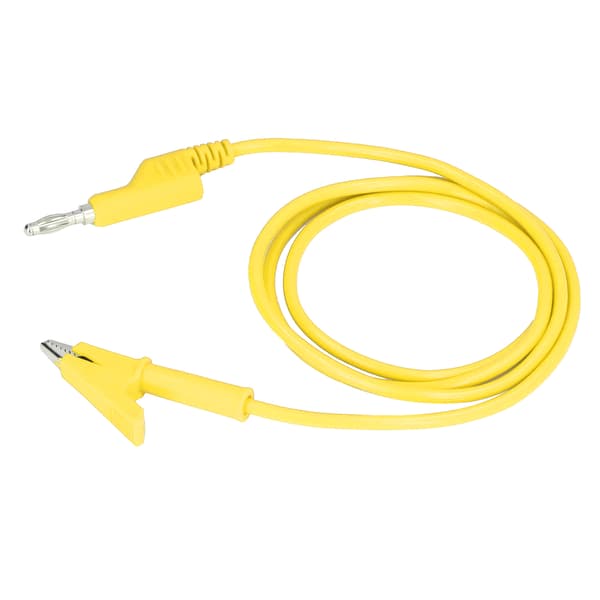 Alligator Clip Test Leads Banana Plug Wire Cable Flexible for Electrical Testing J.70035-1 4mm Yellow