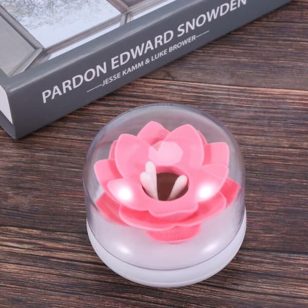 Het Chic Bomull Lotus Blomknopp Hållare Tandpetare Låda Bomullspinne Låda Heminredning (Rosa)