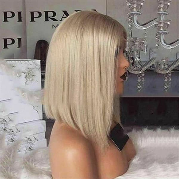 Kvinder Kort Bob Paryk Front Blonde Lige Syntetisk Hår Fuld Paryk Glod Glod