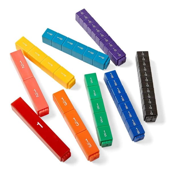 Regnbuebrøktårnkube, Montessori matematikmaterialer til børn KLB