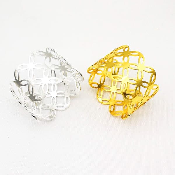 Servietringe og holdere, 6 stk. metal servietring servietholder