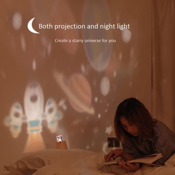 Roterende nattlampe projektor roterende stjernehimmel stjernemester barn romantisk søvn LED-lampe USB-projeksjon grønn