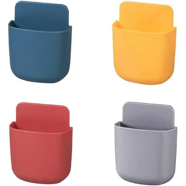 Wall-mounted remote control holder from Pieces, wall-mounted storage box for remote control, self-adhesive wall-mounted mobile phone holder, 4 colors