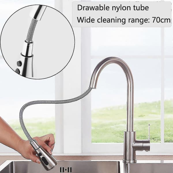 2024 Kitchen Faucet Pull-Out Mixer Kitchen Faucet Kitchen 360° Swivel Mixer Kitchen Sus304 Kitchen Faucet