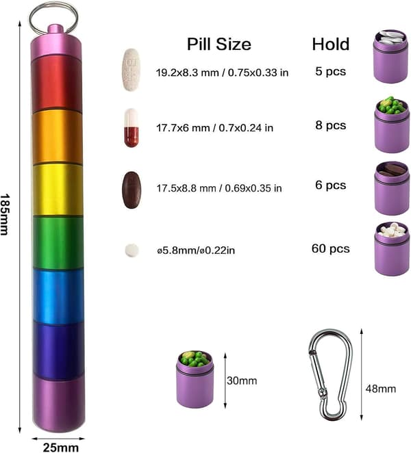 Weekly Pill Box, Removable Portable Medicine Storage, Waterproof