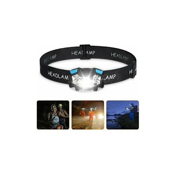 LED-hodelykt, 5000 Lumen LED-lampe, Vanntett Oppladbar USB Bevegelsessensor Hodelykt
