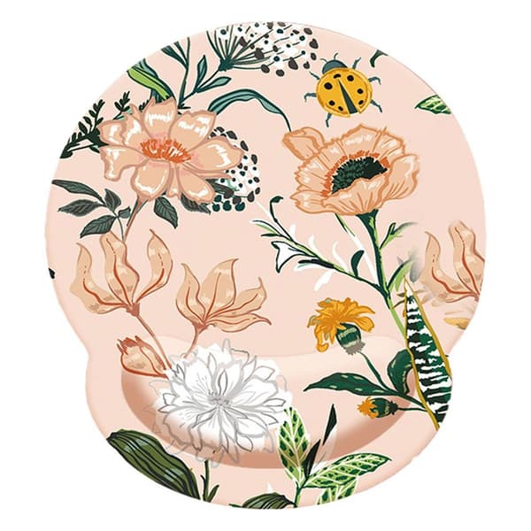 Blomstermusematte med håndleddsstøtte, gummibunn, Slow Style2