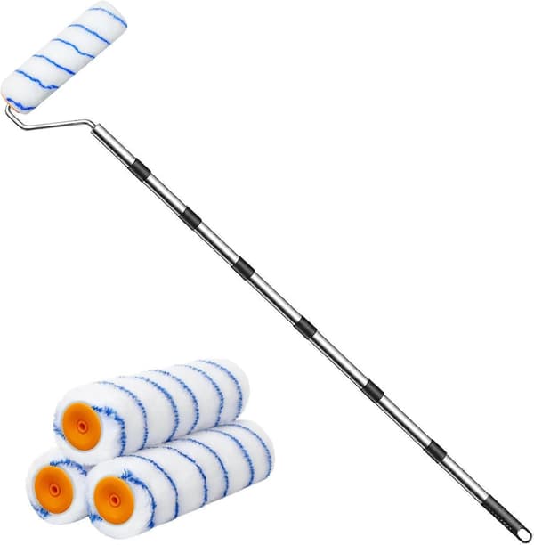 Paint Roller with Extended Detachable Handle | Household Tool for Wall Painting | Paint Roller Set for Walls and Ceilings