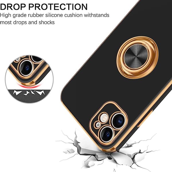 Case with 360° Ring Holder, Shockproof Slim Stand