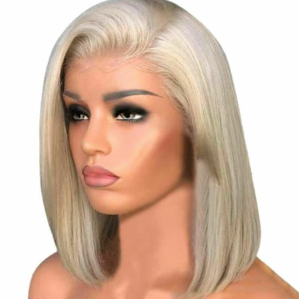 Kvinder Kort Bob Paryk Front Blonde Lige Syntetisk Hår Fuld Paryk Glod Glod