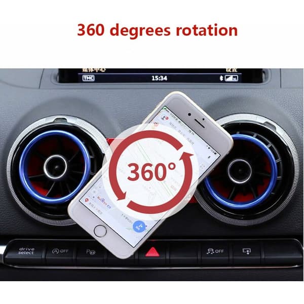 Mobiltelefonholder til bilens luftventil, 360 graders rotation til Audi A3 S3