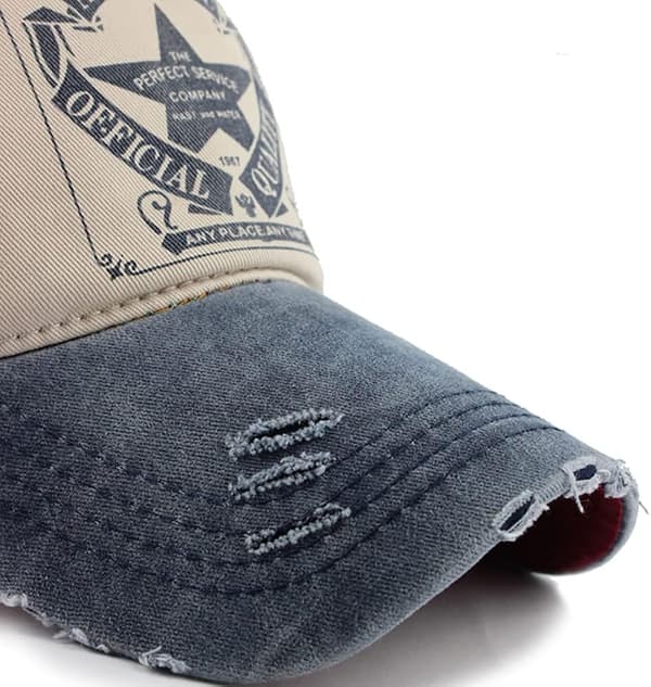 Vintage Baseballkasket Vasket Denim Trucker Hat Mode Pentagram