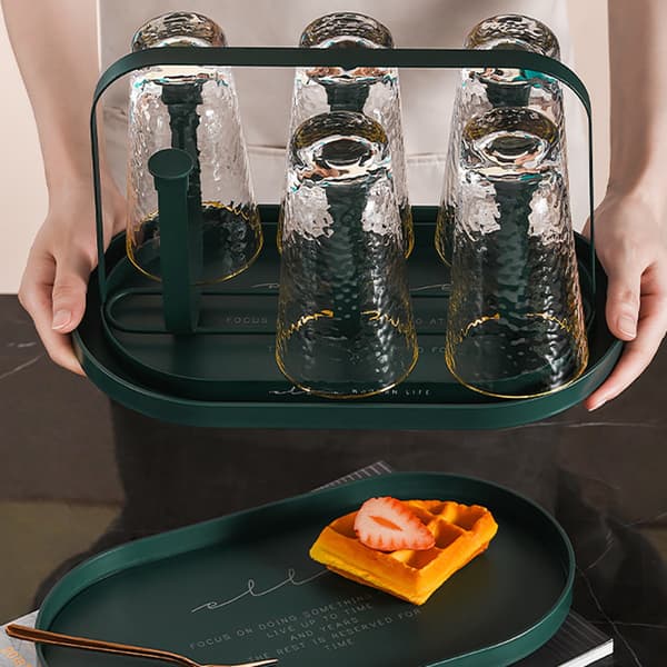 Cup Drying Rack Stand Organizer For 6 Cups or Mugs With Tray With Tray