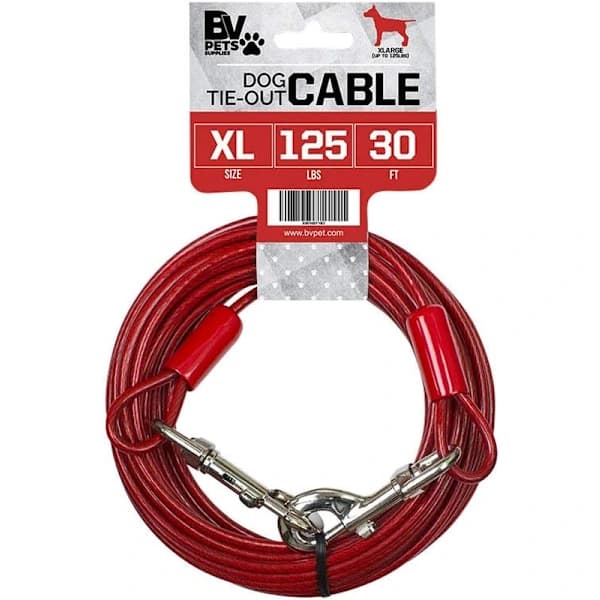 Hundebindekabel 9m, Kraftig, Reflekterende, Rustfrit Hundesnor Op til 56 kg