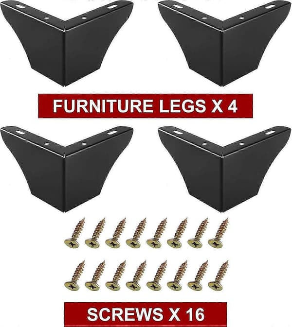 3 tommer metalmøbelben, sæt med 4, kraftige møbelfødder minimalistisk design sofaben