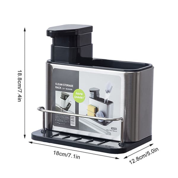 Stainless Steel Soap Dispenser Dish Rack Sponge Drying Rack Kitchen Storage