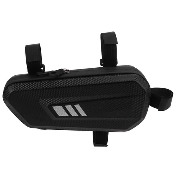 Motorcycle Saddlebag Hard Shell Side Hanging Bag PU Leather for Left Rack Frame Black