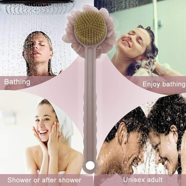 Badebørste, kropsbørste, rygbruser, massagebørste, langt skaft