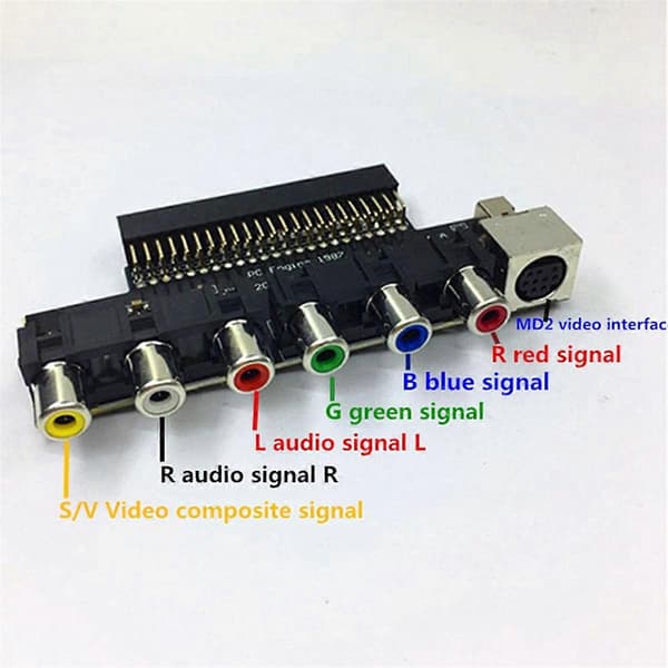 RGBS-kort Videoforstærker RGBS Signaludgang Lydudgang til NEC PCE PC Engine Grafx til Grafx TV AC