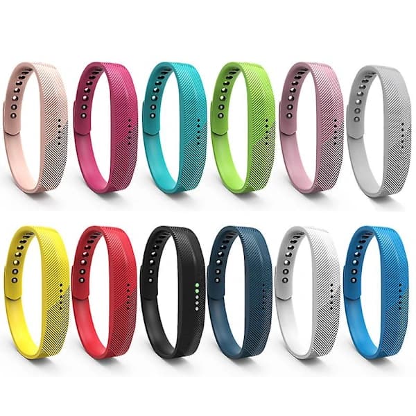 Sportsilikonebånd Erstatningsarmbånd til Fitbit Flex2 Smartwatch Sort L