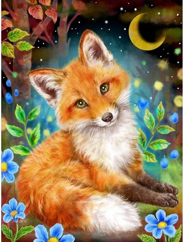 Diamond Painting Kits, Fox 5D Diamond Art Kits, 12x16 Inch