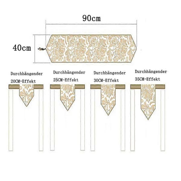 Bordløper med brodert blomstermønster i blonder, rektangulær bordløper i polyester for hjemmets spisestue, sminkeborddekorasjon