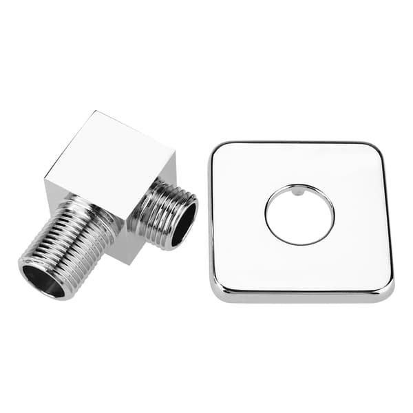 Solid Brass Chrome Finish Square Hand Shower Outlet Angle Valve Concealed Wall Mounted