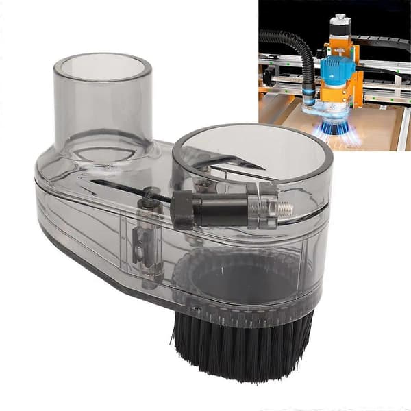 CNC Router Dust Shoe 52mm Diameter Clear CNC Dust Boot with 38mm Hose Diameter for Spindle Motors a