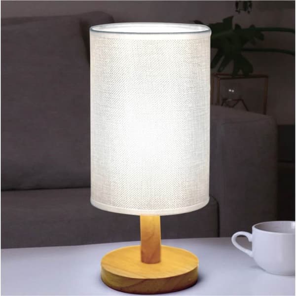 Kontrollbordlampe for soverom, tre, 3-veis dimbar nattbordslampe
