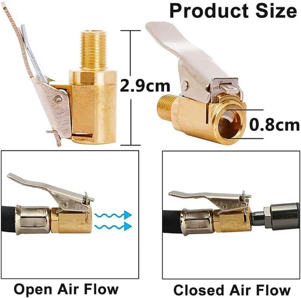 Dekkluftnippel 5 stk Messing Inflatorspiss for