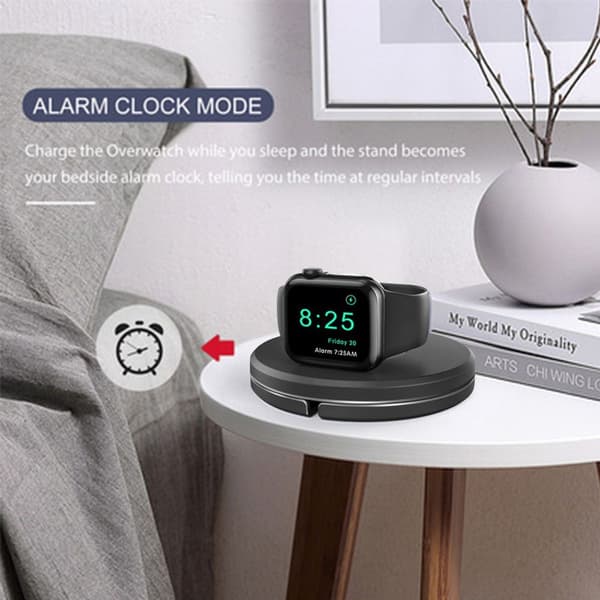 Apple Watch Opladningsstation Pop-up Kabelhåndtering Stativ Sort