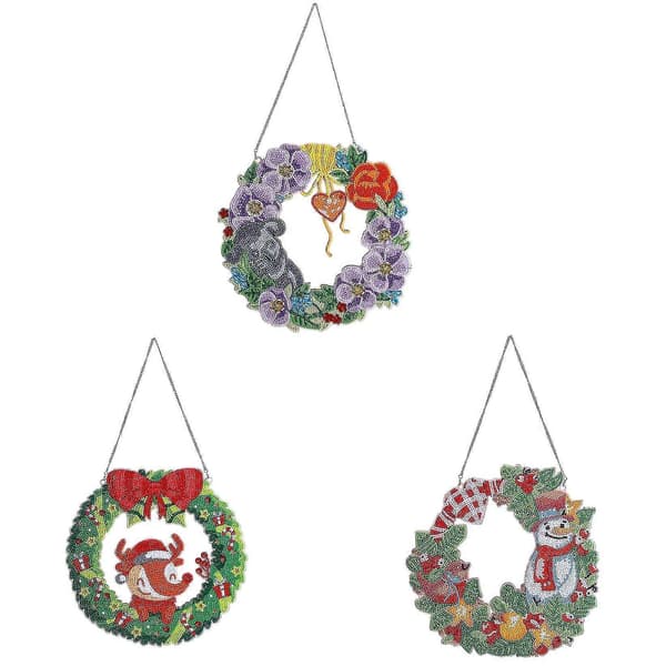 Veggdekorasjon Diamant Julekrans (b, Stil) 1 Stk Bd