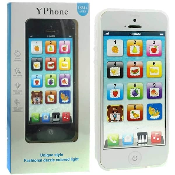 Kids' Educational Toy Phone, White, USB Rechargeable