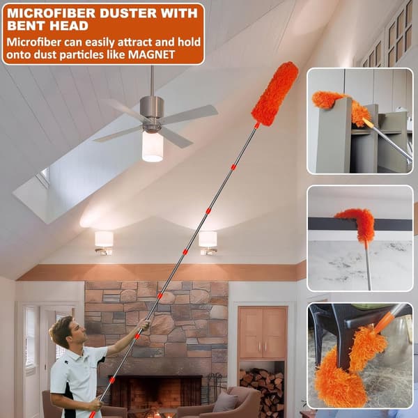 Window Wiper with Telescopic Handle - Window Cleaner Telescopic - Extendable Duster - Window Wiper with Telescopic Handle - Micro