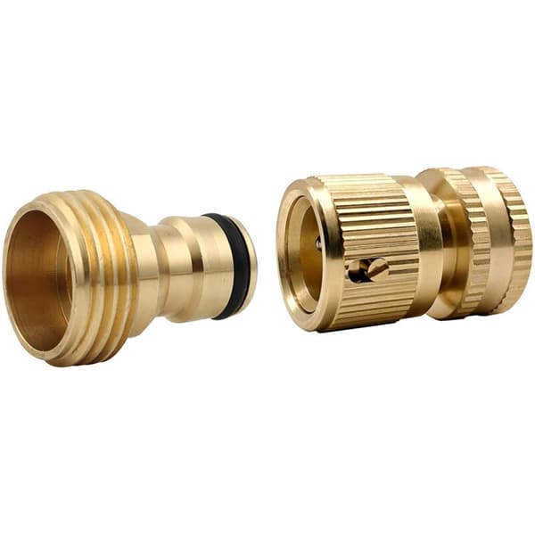 Garden Hose Quick Connect 3/4 Inch Brass Male Threaded Hose Nozzle Quick Connector