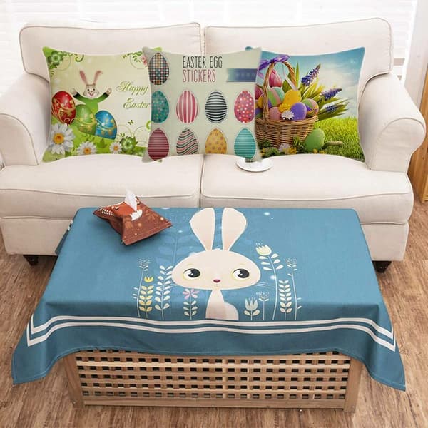 45X45 Cm Påskeegg Kanin Putetrekk Dekorasjon Sofa Bil Sengeteppe