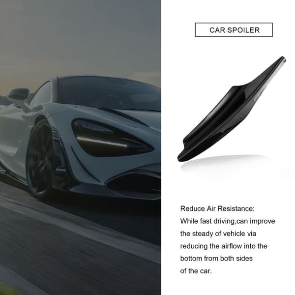 4 stk/sett Diffuser Spoiler Kit for bilens sidefanger Canards Fins Splitter Universal Svart