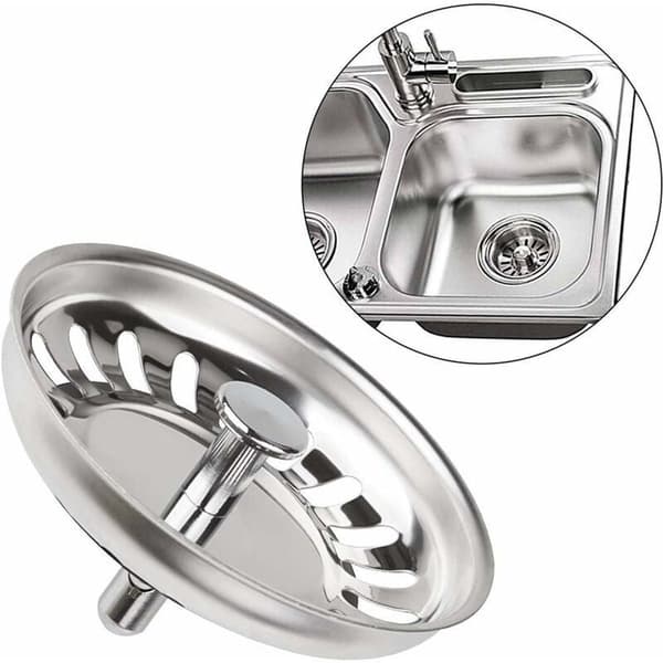 Sæt med 2 vaskepropper i rustfrit stål (79,3 mm) - universel til køkken og...
