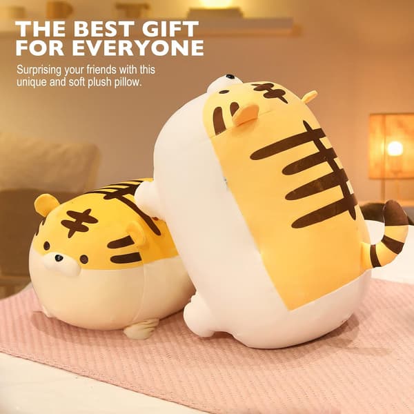 1 19.7 \" Super Soft Tiger Plush Toy, Fluffy Chubby Tiger Stuffed A