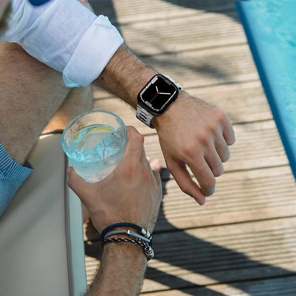 MNCdigi - Rustfrit Stål Ultra Rem - Titanium - Til iWatch 42mm - 44mm - 45mm - 49mm ...
