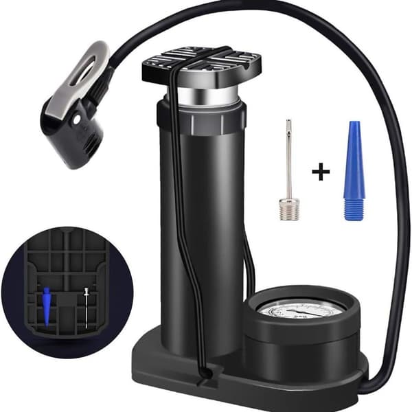 Cykelpump Fotpump, Mini Bärbar Golv Luftpump Kompatibel, KLB