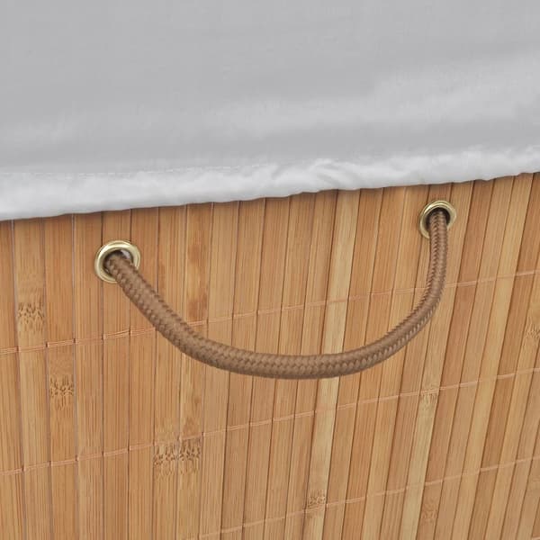 vidaXL Laundry Basket Bamboo Rectangular Natural Color Brun brown